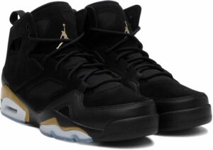 Air Jordan Flight Club '91 black/Metallic Gold basketball sneakers - Image 2